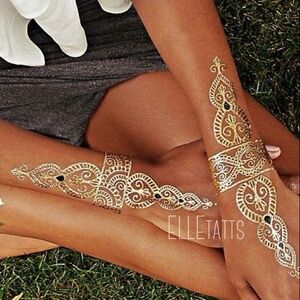 10 sheets of flash tattoos metallic tattoos
